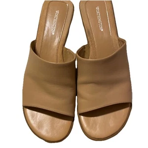 Worthington Women’s Tan Slide On Mules. Block Heel Size 8.5 New W/out Box - Picture 1 of 6