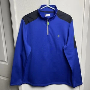 IZOD PerformX Fleece Sweater Men’s Size Large Blue ¼ Zip Pullover Jacket - Picture 1 of 5