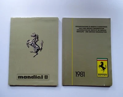 FERRARI MONDIAL 8 OWNERS MANUAL + DEALER '81/ USO E MANUTENZIONE + RETE VENDITA  - Immagine 1 di 4
