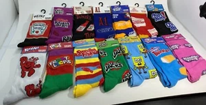 Licensed Designs Crew Socks Many Fun Cute Patterns You Pick Men's Size 6-12 *New - Picture 1 of 43