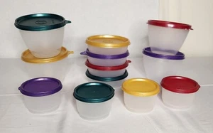NEW!! Tupperware Multicolor 24 Pc Nesting Mixing Bowls w/ Lids - Picture 1 of 5