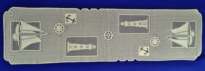 Lace Table Runner Ivory 15" x 54" Set Sail Livingroom Diningroom Den Bedroom - Image 1 of 2