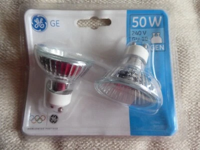 PACK OF 2 .....GE 50W GU 10 240 V Bulbs ......new and sealed - Image 1 of 2