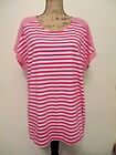Chicos Nwt Womens Size Xl Pink Double Side Stripe Dolman Ss Top Free Shipping
