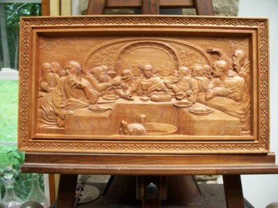 Última Cena de Jesús, Cristo, escultura, madera, icono Foto 1 de 4