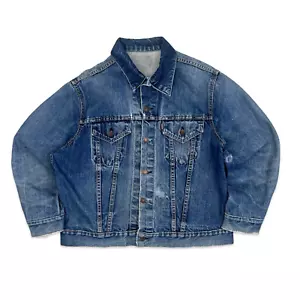 "CHAQUETA VAQUERA CAMIONERO LEVIS BIG E TIPO 3 VINTAGE ORIGINAL EE. UU. CIRCA 1970 MOD M 40""" - Imagen 1 de 8