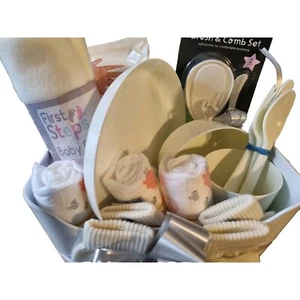 Baby unisex hamper baby shower luxury gift basket mum to be boxed set all gift - Picture 1 of 6
