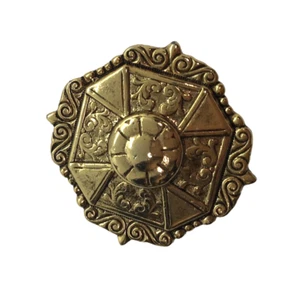 Retro Shield Scarf Clip Gold Tone XIIX Made in USA - Picture 1 of 6