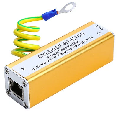 Network RJ45 Adapter Ethernet LAN Surge Protector Lightning Protection Arrester - Image 1 of 3