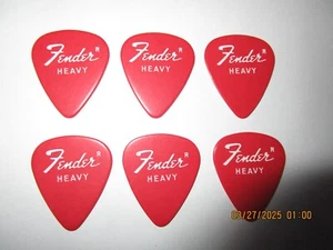 Rare Vintage 1970's Fender 351 Shape Red Heavy Guitar Picks NOS #560 - Picture 1 of 2