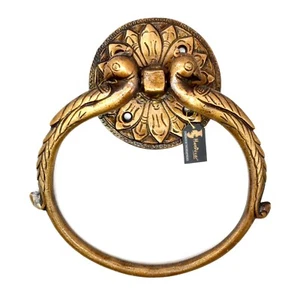Toallero de latón con diseño de pavo real doble, organizador, paquete de 1 anillo de toalla - Imagen 1 de 6