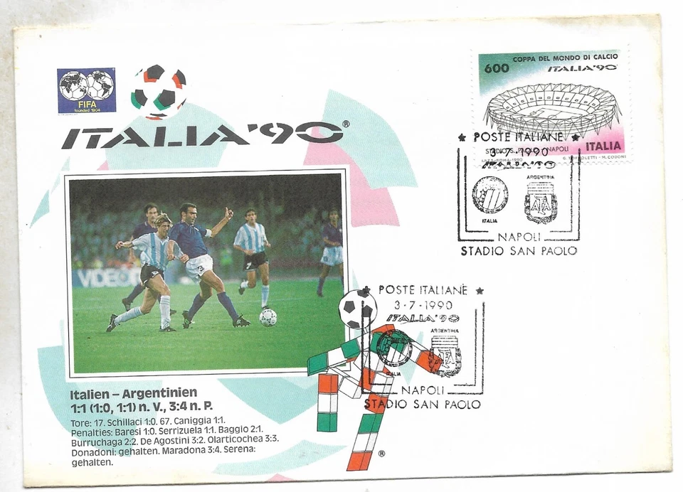 Copa Mundial de FÚTBOL Italia 1990 FDC Foto 1 de 1
