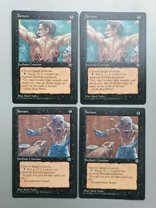 Torture x4 PLAYSET, MTG Homelands (1995) Common Black Enchantment NM - Picture 1 of 2