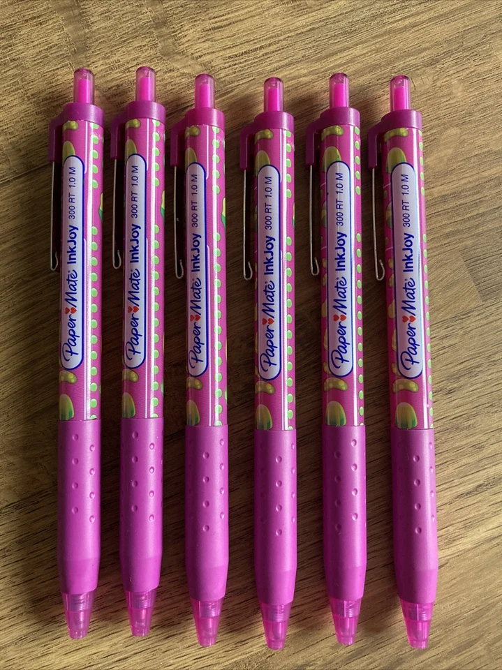 Paper Mate Inkjoy 300RT Retractable Ball Pen,1.0mm Pink Funky Barrel(PKT 6 PEN)