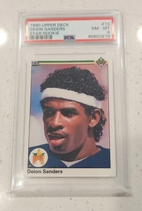 1990 Upper Deck Dion Sanders Star Rookie PSA 8 Card #13 Prime Time HOF - Picture 1 of 2