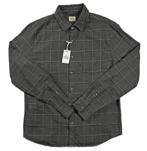 Camisa de franela para hombre capa marina L clásica manga larga botón delantero elástico gris - Imagen 1 de 6