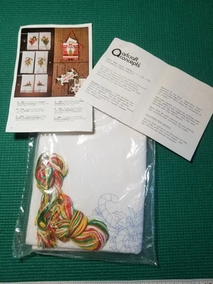 NEW Vintage 1982 Artcraft Concepts 2 Candy Cane Fingertip Towel Crewel Kit #3783 - Image 1 of 4