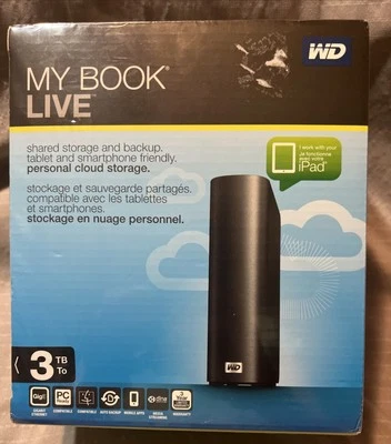 WD My Book Live 3TB Personal Hard Drive Storage New Sealed WDBACG0030HCH-NESN - Image 1 of 4