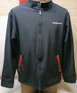 Burger King Jacket  Black Full Zip Workwear Manager Employee Uniform Coat Sz M - Picture 1 of 8