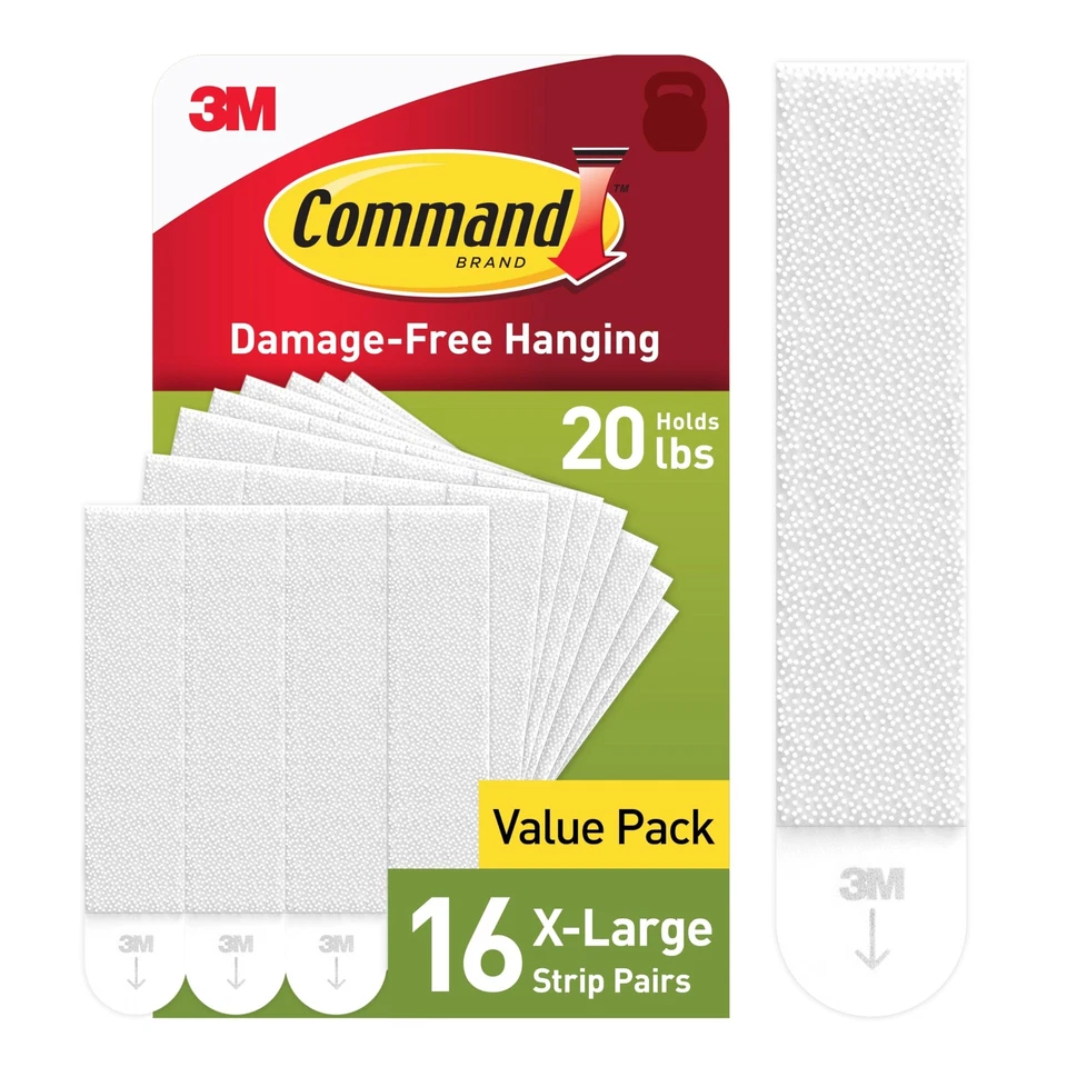 Command Picture Hanging Strips Extra Large 20lb 16pairs White 17217-16NA