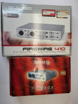 PreSonus FireBox & M-Audio FireWire 410 Bundle Lot W Boxes Cables  - Image 1 of 4