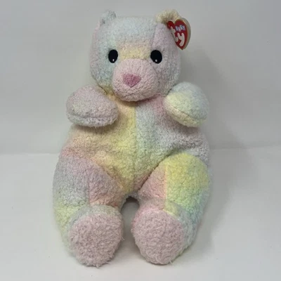 Almohada Ty Bearbaby 1999 colección Pals tie dye colores pastel bebé sonajero felpa Foto 1 de 4
