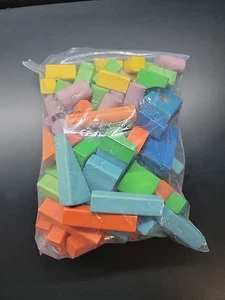 Childrens Building Blocks Lot of 85 Mix Shapes & Colors Unbranded - Picture 1 of 8