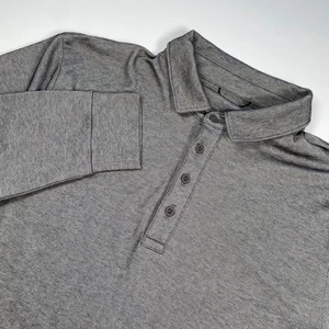J. Crew Slim Fit Long Sleeve Polo Shirt Mens Medium Gray Cotton Coolmax - Picture 1 of 8