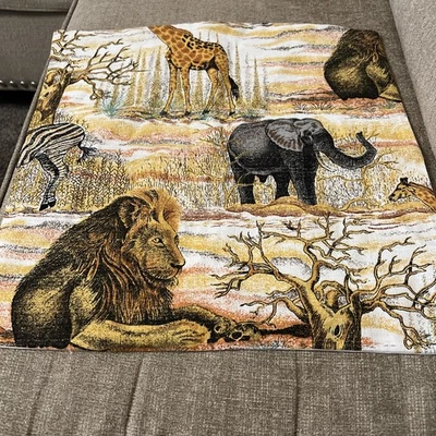 African Animals Pillow Cover 18" x 18" Zip Close Handmade? - Image 1 of 4