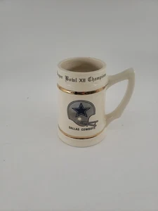 Tazza Dallas Cowboys 1977 Super Bowl XII Champions Vintage Ceramica Birra Stein Bs - Foto 1 di 9