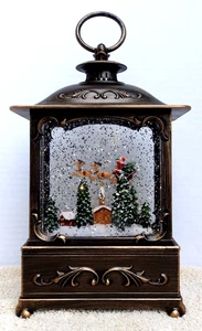 9 Zoll musikalische Kirche beleuchtete Schlitten Wasserkugel wirbelnde Laterne Valerie Parr Hill - Bild 1 von 10