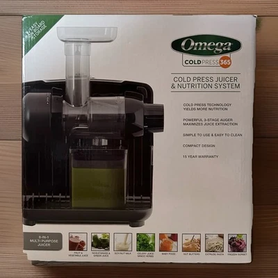 Exprimidor Omega Prensa Fría 365 Extractor de Jugos de Frutas Vegetales 200 Vatios, JCUBE2MB13 Foto 1 de 4
