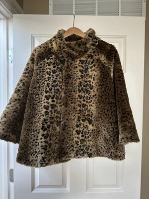 Free People гепард искусственного меха пальто, острый животных печати куртка размер большой - Изображение 1 из 4