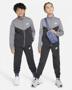  Tuta Intera Completa Tracksuit Ragazzi Unisex Nike NSW POLY FZ HBR Grigio Smok - Picture 1 of 15