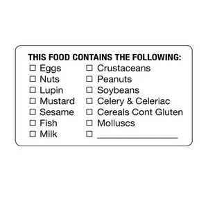 Mini Food Allergy Labels Food Warning Labels Food Allergen Stickers Safety 1047 - Picture 1 of 3