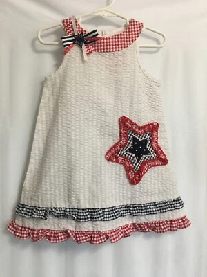 Designer Dress Infant Baby Girl Size- 24 mo. 4th July Summer American Patriotic - Image 1 of 4