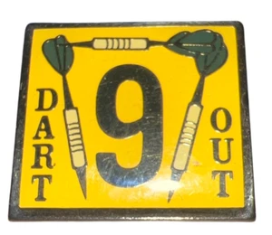 9 Dart Out Yelllow Brooch or Lapel Pin - Picture 1 of 3