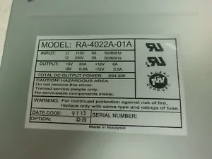 RA-4022A-01A Clone Replacement AT Power Supply