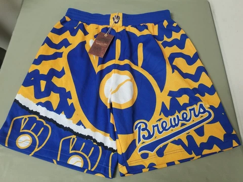 New Mitchell & Ness MLB Milwaukee Brewers Jumbotron Shorts Cover