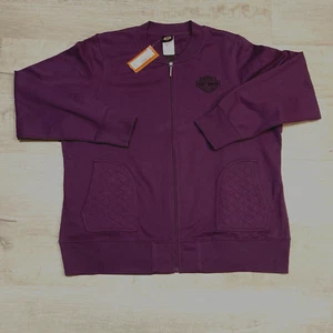 NWT Women’s Harley Davidson Sweatshirt Jacket 1X Zip Up Purple North Hampton NH - Picture 1 of 11