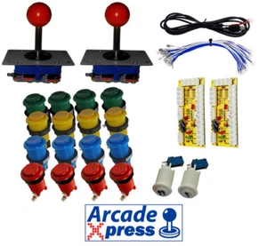 Kit Joysticks x2 Zippy Rojos 16 buttons 2 players USB Arcade Bartop - Bild 1 von 3