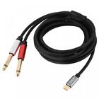 USB Type C to Dual 6.35mm 1/4 inch TS Audio Y Splitter Stereo Cable - 3M