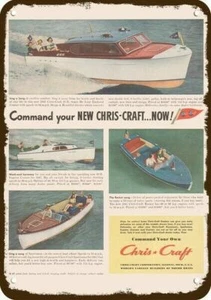 1947 CHRIS CRAFT CRUISER & ROCKET & SPORTSMAN WOOD BOAT Vintage Look METAL SIGN  - Picture 1 of 1