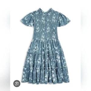 Ralph Lauren Girls' Floral Smocked Cotton Jersey Dress Authentic Girls Size 5 - Picture 1 of 6