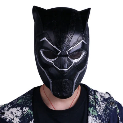 2018 New Black Panther Mask Cosplay Avengers Infinity War Superhero Latex Helmet - Image 1 of 4