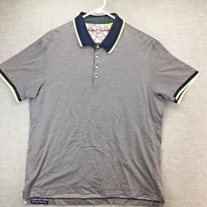 Robert Graham Polo Shirt Mens 2XL Black Geometric Short Sleeve Classic Fit - Picture 1 of 6