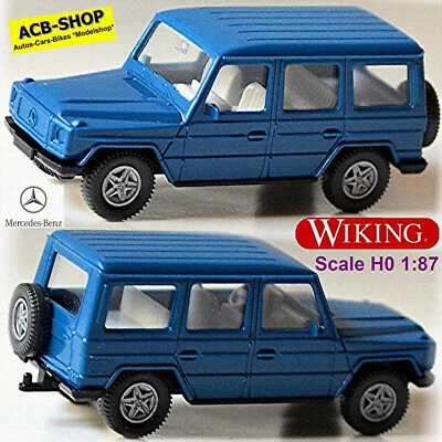Mercedes-Benz 230 G 1979-82 W460 Capriblau IE: Silbergrau 1:87 Wiking 266 00 - Immagine 1 di 4