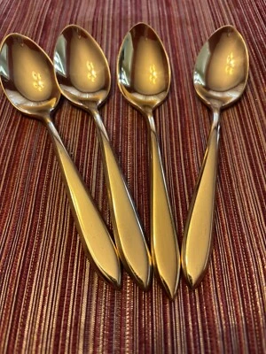 "4 cucharas de cucharadita cubiertos REGAL Dirigold Dirilyte Goldware 6""" Foto 1 de 4