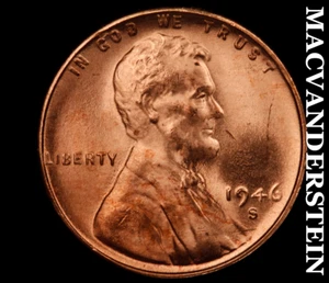 1946-S Lincoln Wheat Cent - Choice Gem Brilliant Unc No Reserve #C5182 - Picture 1 of 2