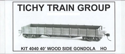 HO Scale Tichy Train Group 4040 Undecorated Wood Low Sides Gondola/Flatcar Kit - Image 1 of 2